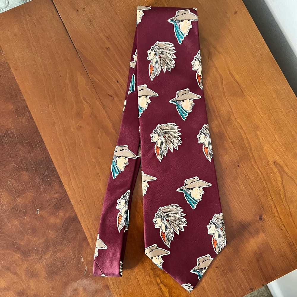 Tabasco Cowboy & Native American Men’s Necktie Vintage